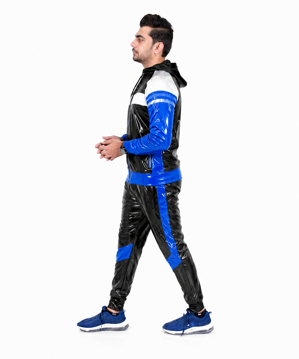 Men’s Cyber Gloss Shiny Nylon Pro Tracksuit
