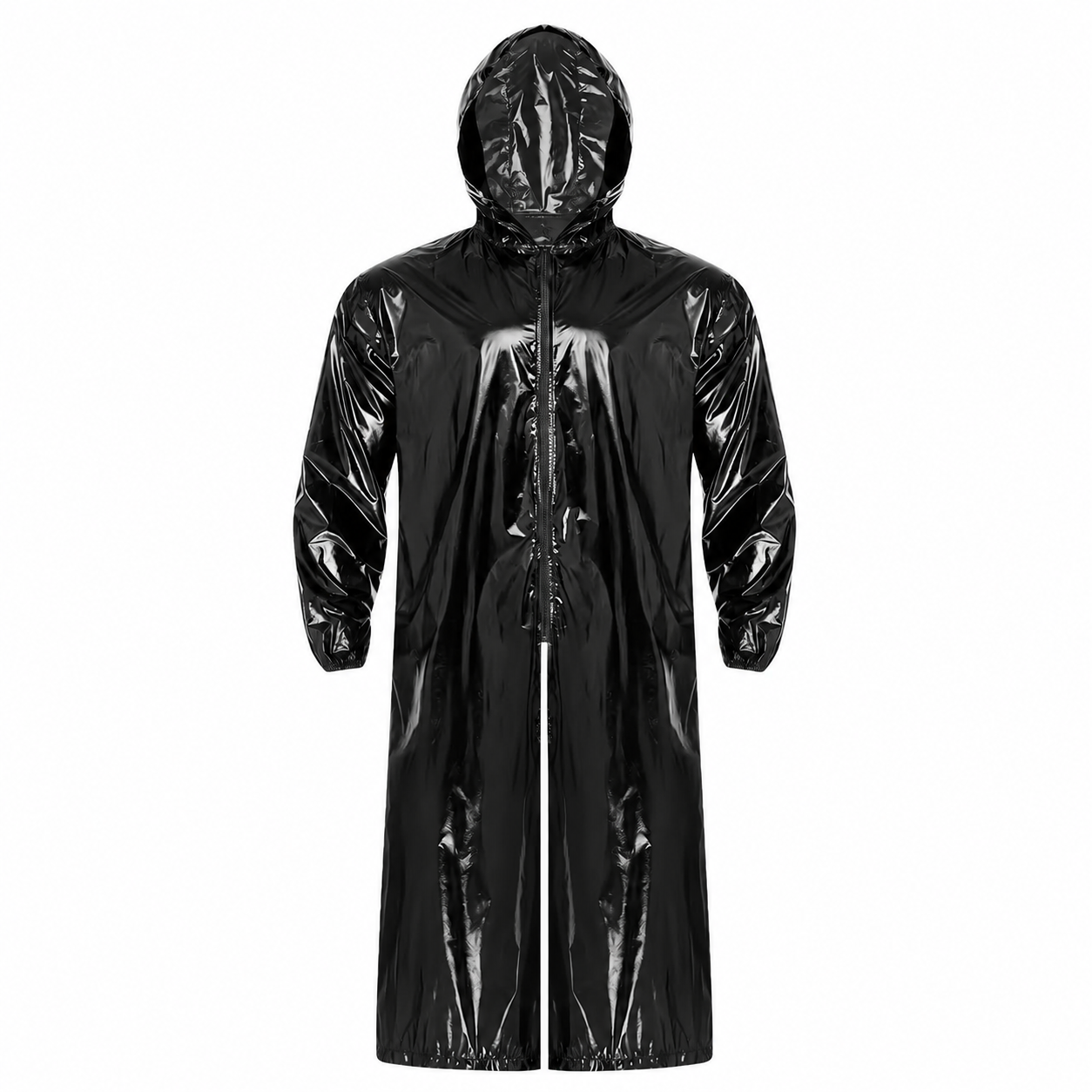 Unisex Shiny Nylon Pro Hooded  Coat