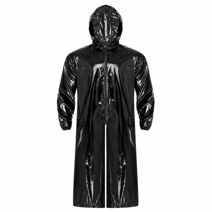 Unisex Shiny Nylon Pro Hooded  Coat