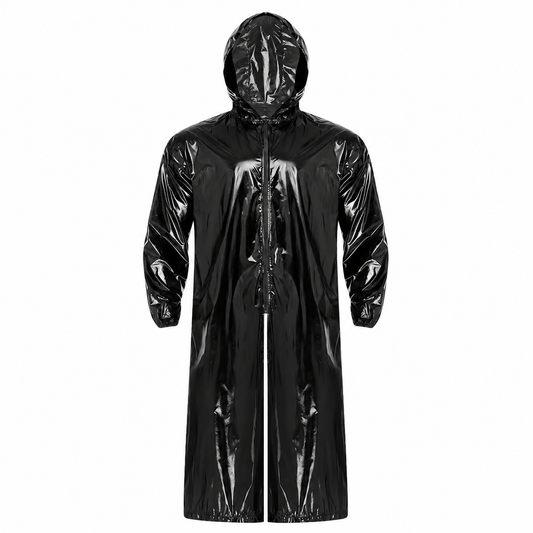 Unisex Shiny Nylon Pro Hooded  Coat
