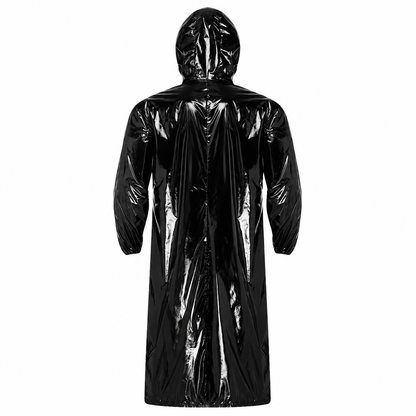Unisex Shiny Nylon Pro Hooded  Coat