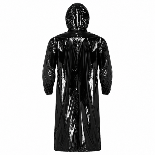Unisex Shiny Nylon Pro Hooded  Coat
