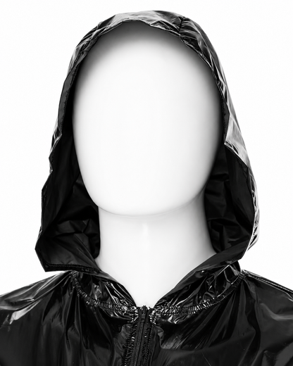Unisex Shiny Nylon Pro Hooded  Coat