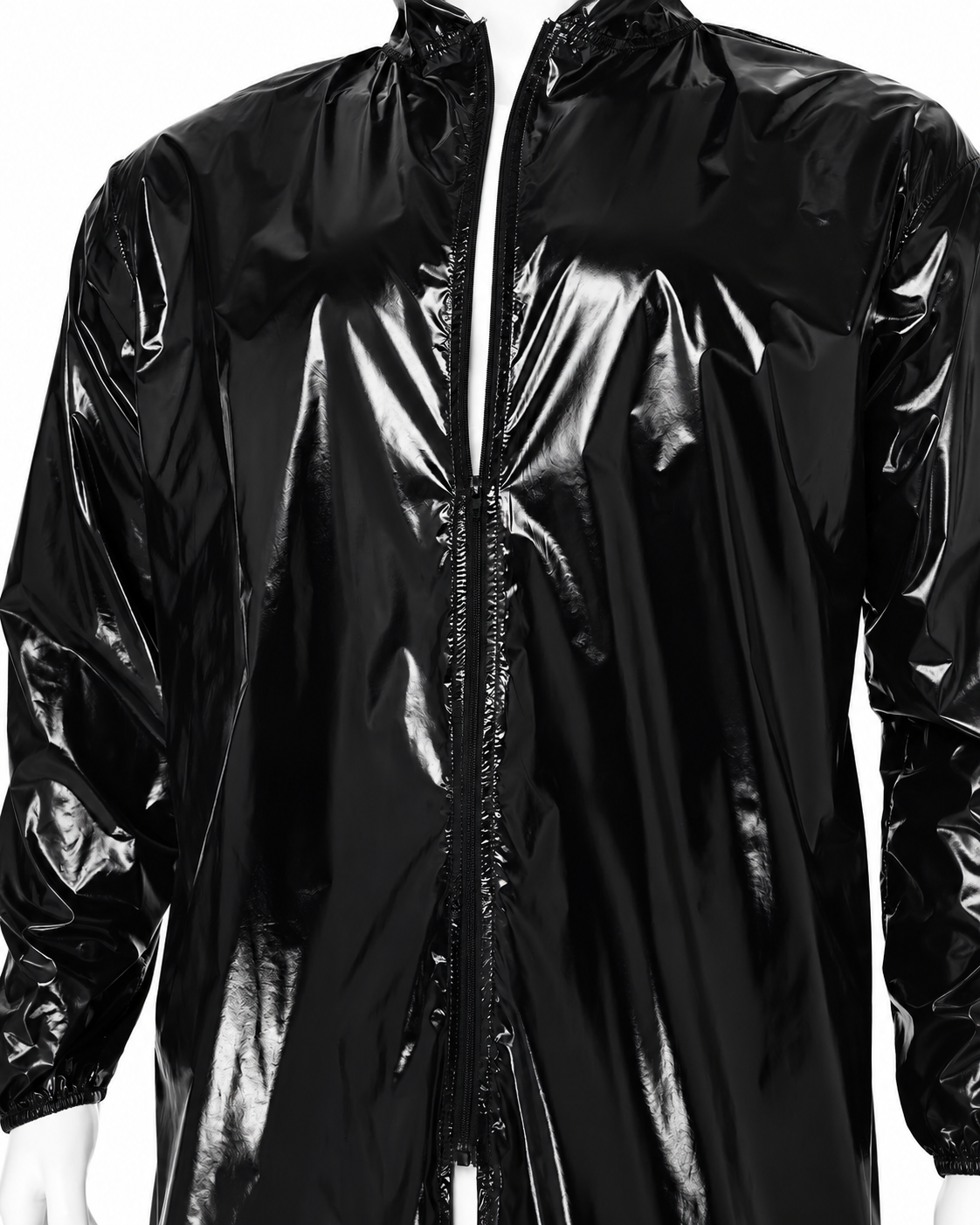 Unisex Shiny Nylon Pro Hooded  Coat