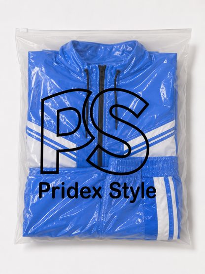 Shiny Nylon Pro Sky Blue Jogger Set