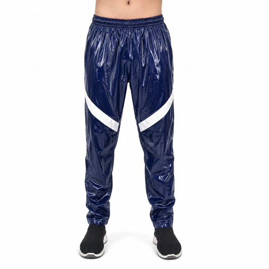Shiny Nylon Pro Track Pants  Joggers with Contrast Panels