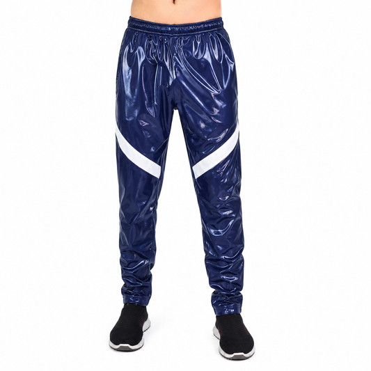 Shiny Nylon Pro Track Pants  Joggers with Contrast Panels