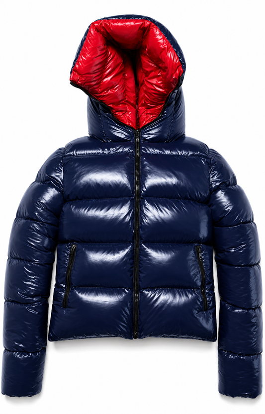 Reversible Unisex High Gloss Shiny Nylon Down Coat