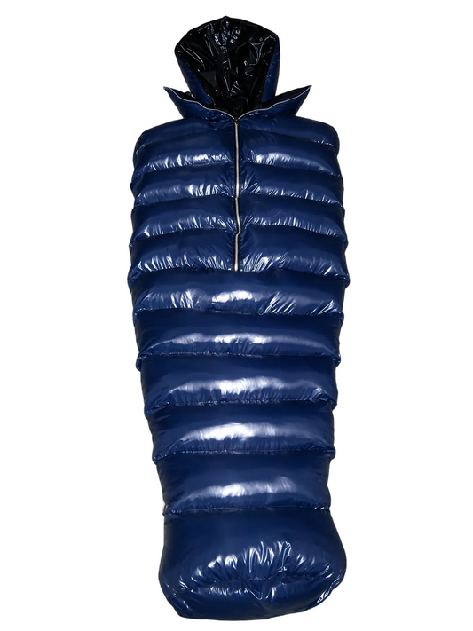 Royal Blue Shiny Nylon Cocoon Sleeping Bag Suit