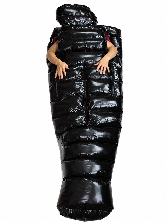 Extreme Shiny Nylon Puffy Sleeping Bag Suit