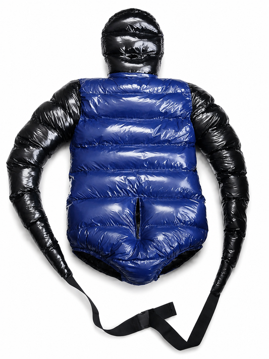 Extreme Shiny Nylon Bondage Puffer Suit