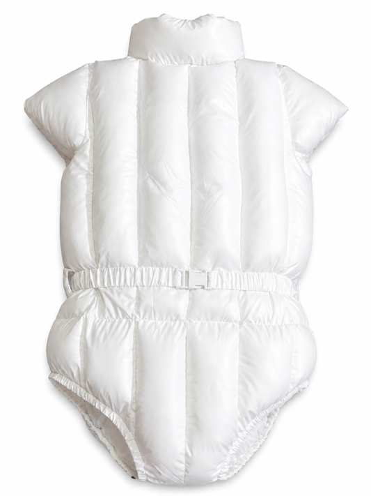 Ultra Puffy Shiny Nylon Bodysuit Romper