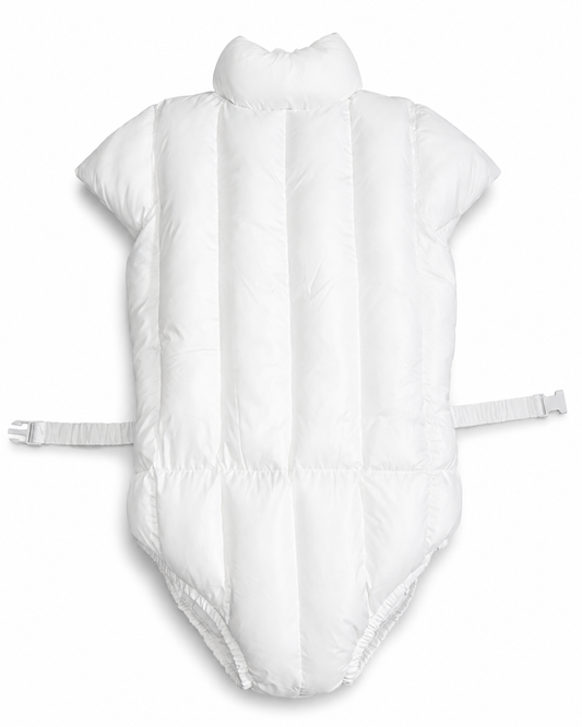 Ultra Puffy Shiny Nylon Bodysuit Romper