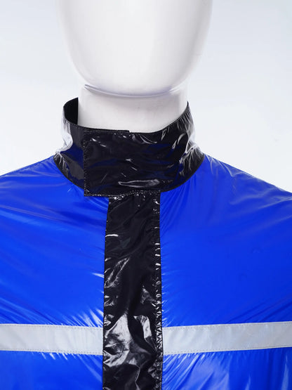 Shiny Nylon Pro Reflective Waterproof Jumpsuit for Men