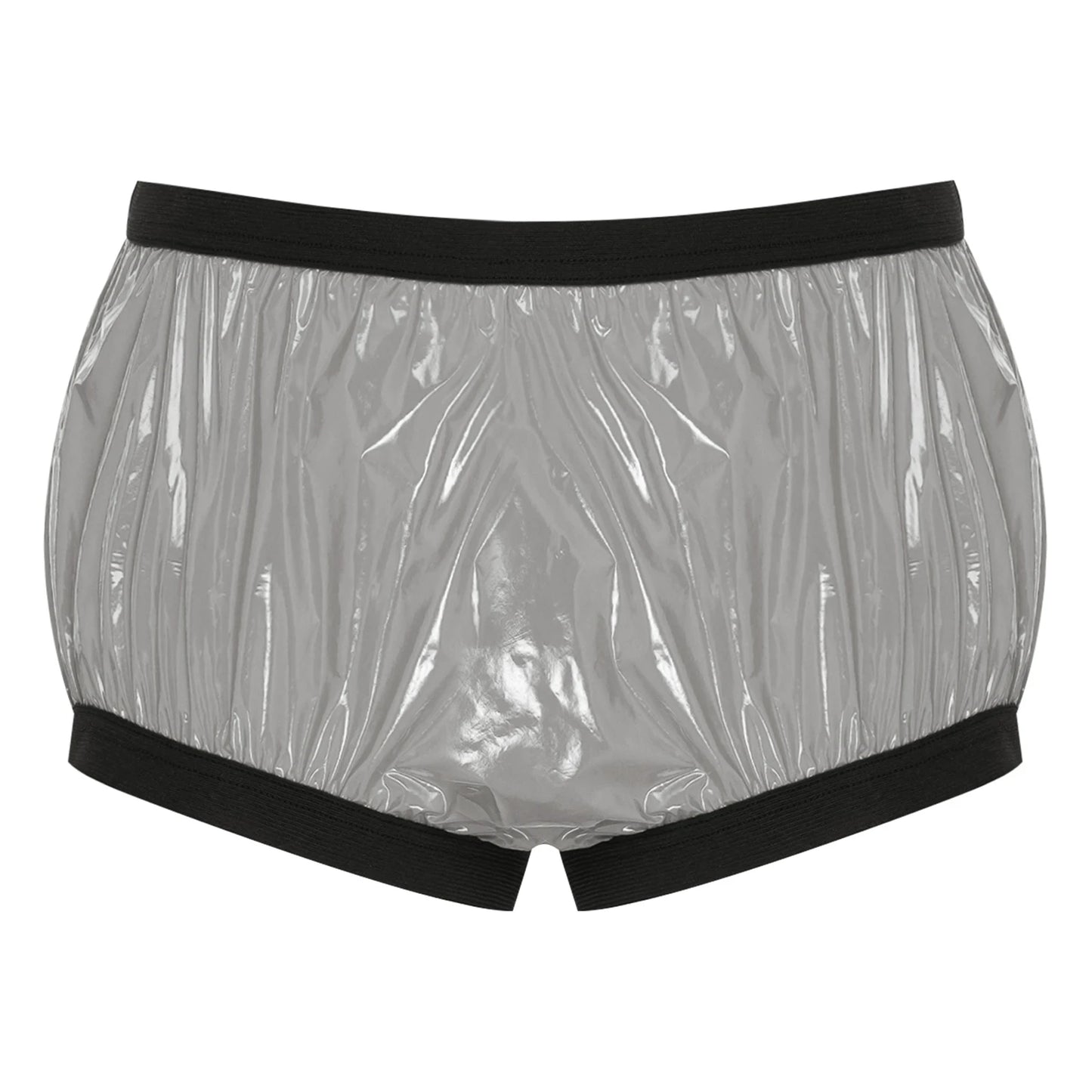 Shiny Nylon Pro Retro Lounge Hot Pants with Black Trim