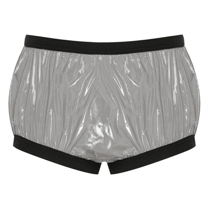Shiny Nylon Pro Retro Lounge Hot Pants with Black Trim