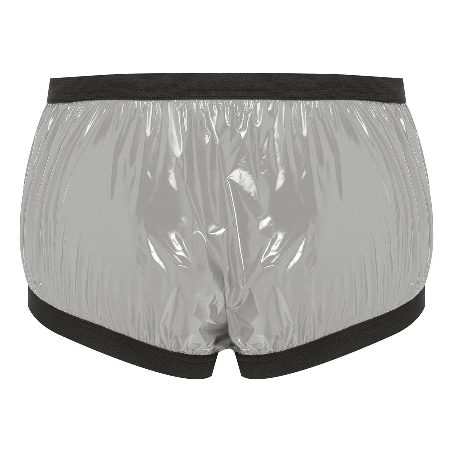 Shiny Nylon Pro Retro Lounge Hot Pants with Black Trim