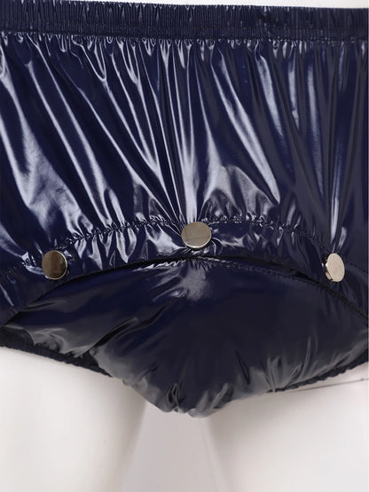 Men’s Shiny Nylon Snap Briefs