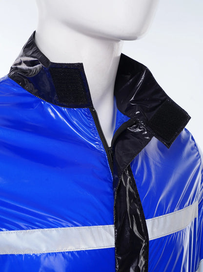 Shiny Nylon Pro Reflective Waterproof Jumpsuit for Men