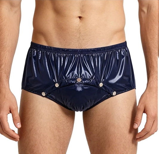Men’s Shiny Nylon Snap Briefs