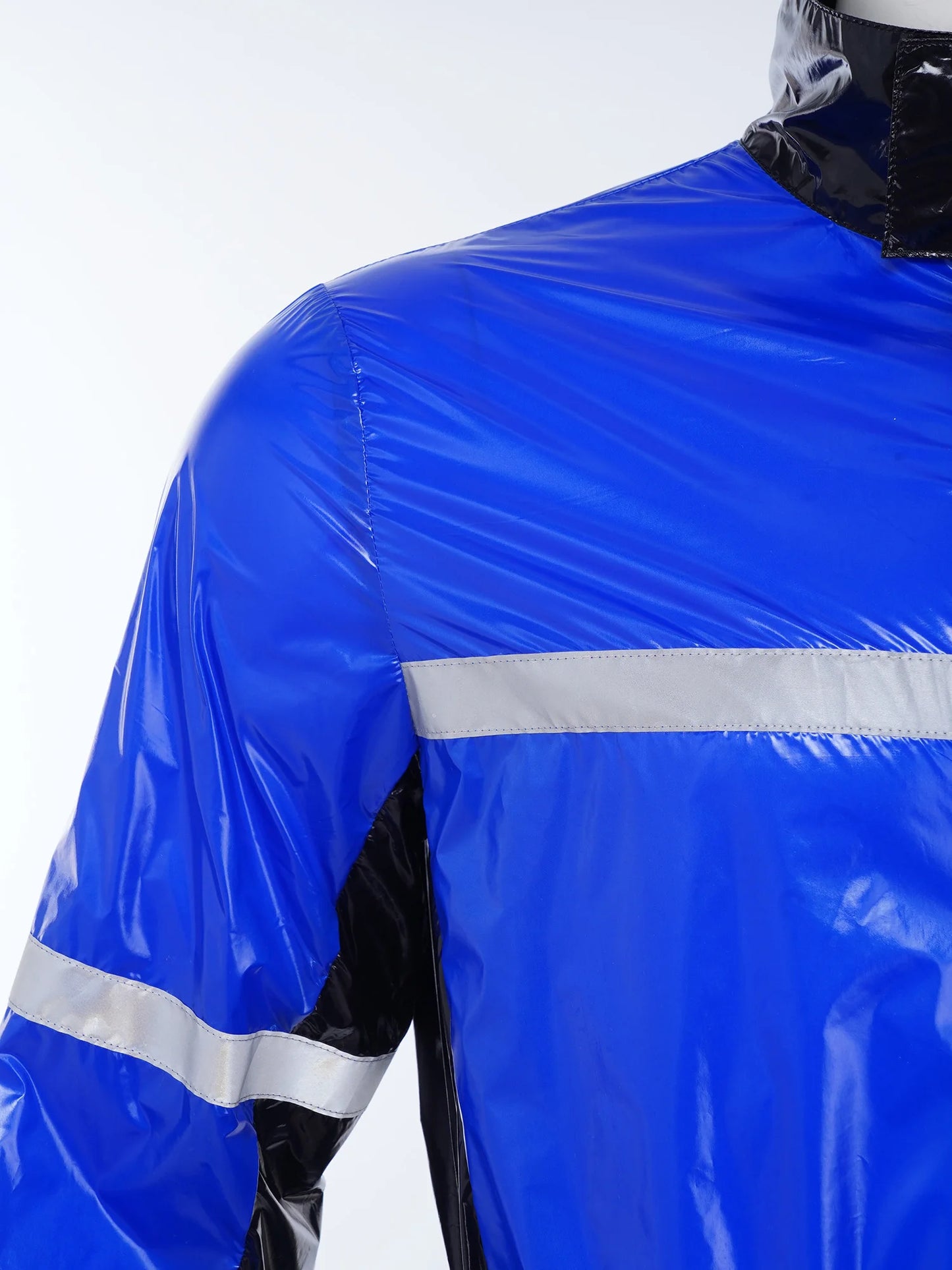 Shiny Nylon Pro Reflective Waterproof Jumpsuit for Men