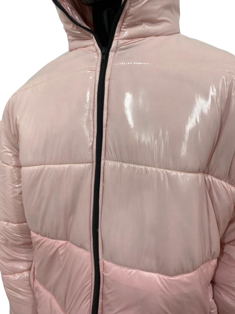 Light Pink Nylon Jacket & Pants Set Luxury  Outfit