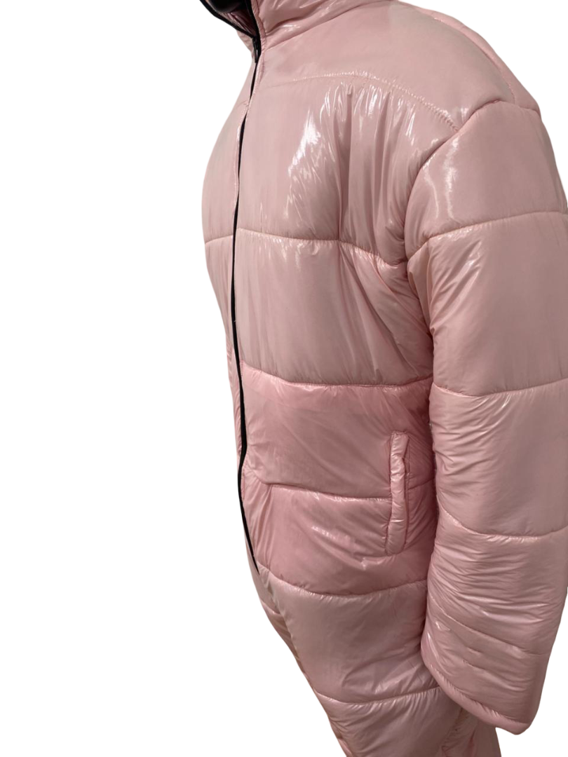 Light Pink Nylon Jacket & Pants Set Luxury  Outfit