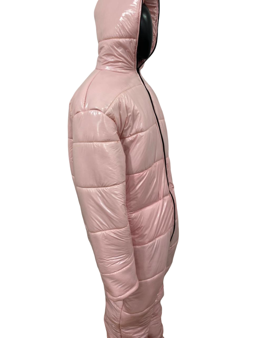 Light Pink Nylon Jacket & Pants Set Luxury  Outfit