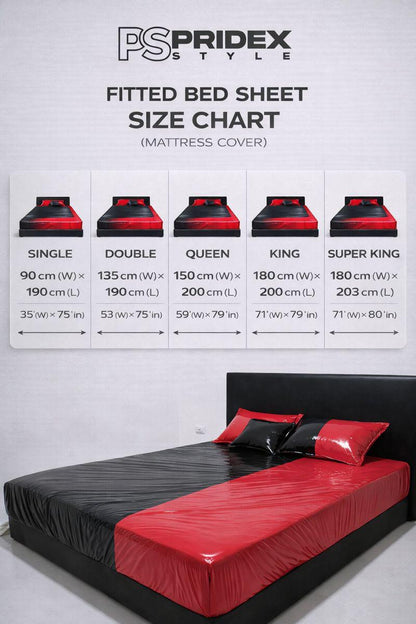 Red Shiny Nylon Bed Sheet Set with Gloss Finish