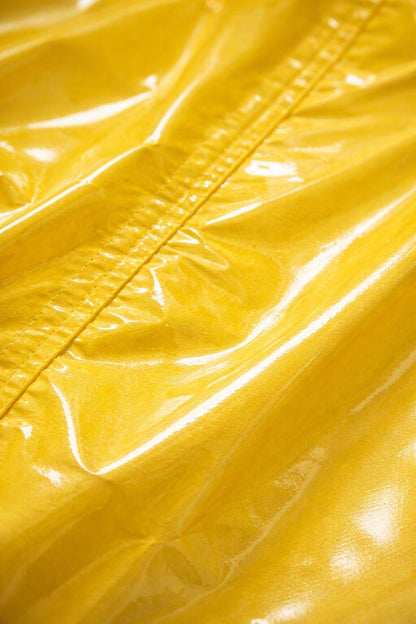 Yellow Shiny Nylon Rain Suit Set