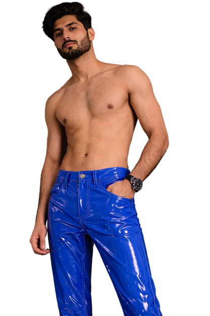 Royal Blue High Gloss PVC Vinyl Pant