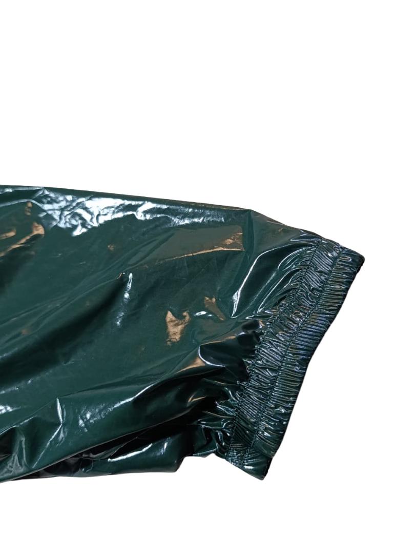 Unisex Drack Green Shiny  Onesie Glossy Hooded Quilted Romper