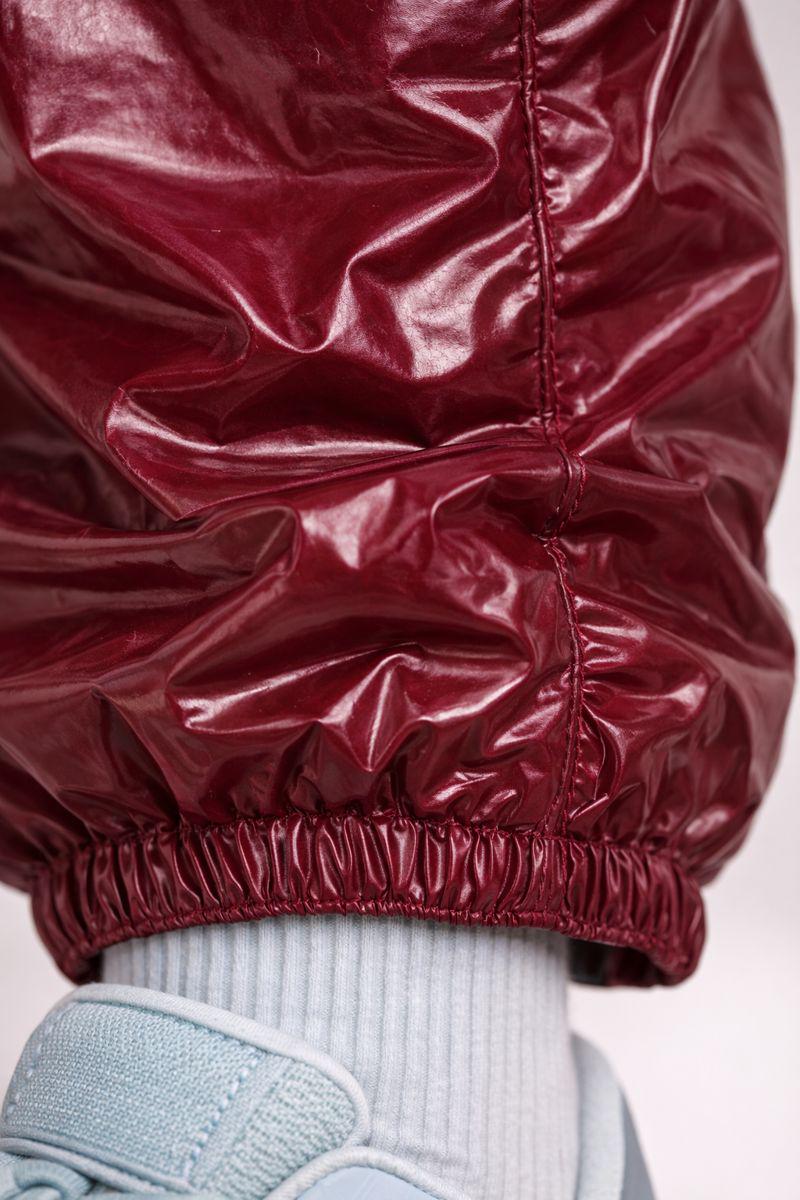 Burgundy & Charcoal Shiny Nylon Tracksuit