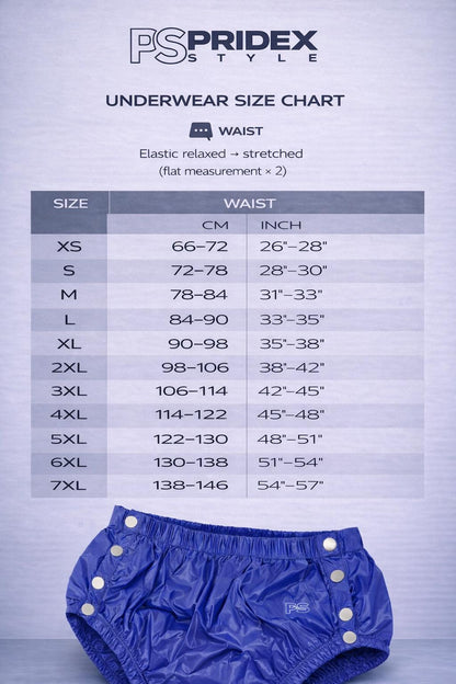 Patent Nylon High-Waist Underwear with Snap Fasteners