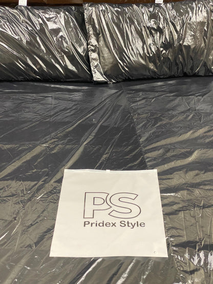 Black Shiny Nylon Bed Sheet Set
