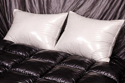 Double Bed Shiny Nylon Quilt Set  Gloss Finish with 2 Pillows
