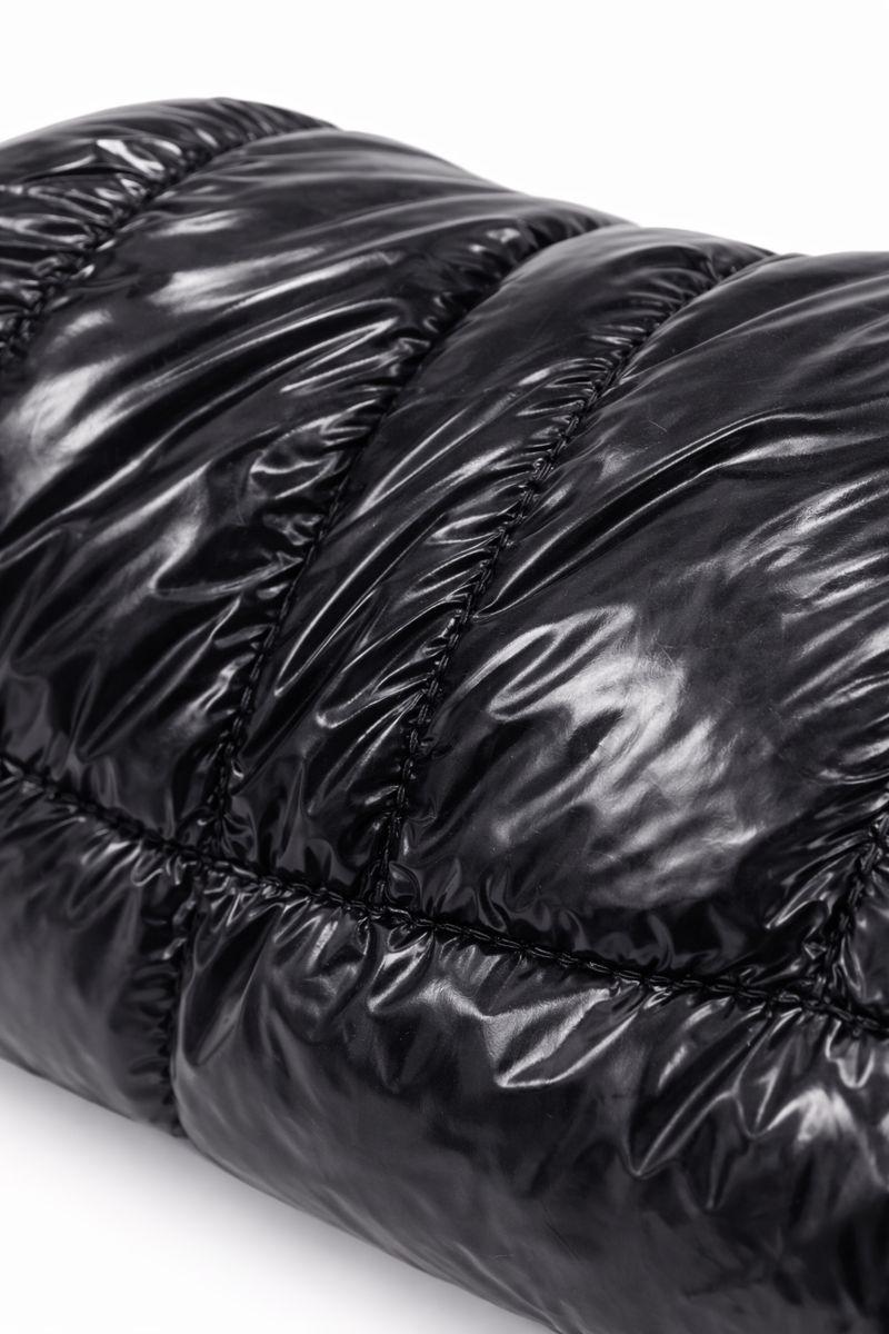 Men’s Black Shiny Nylon Puffer Slipper Boots