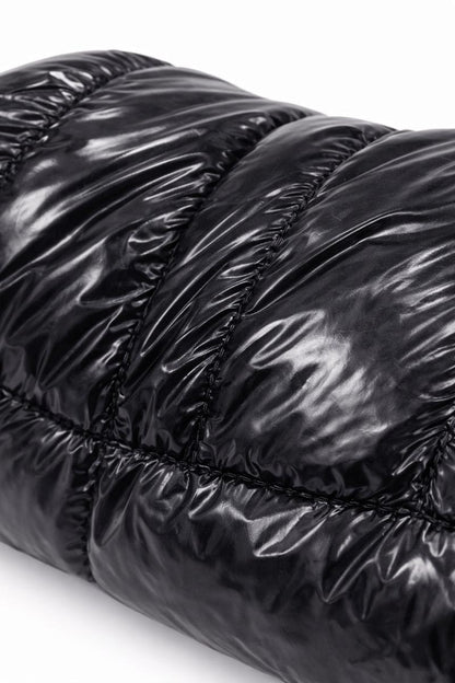 Men’s Black Shiny Nylon Puffer Slipper Boots
