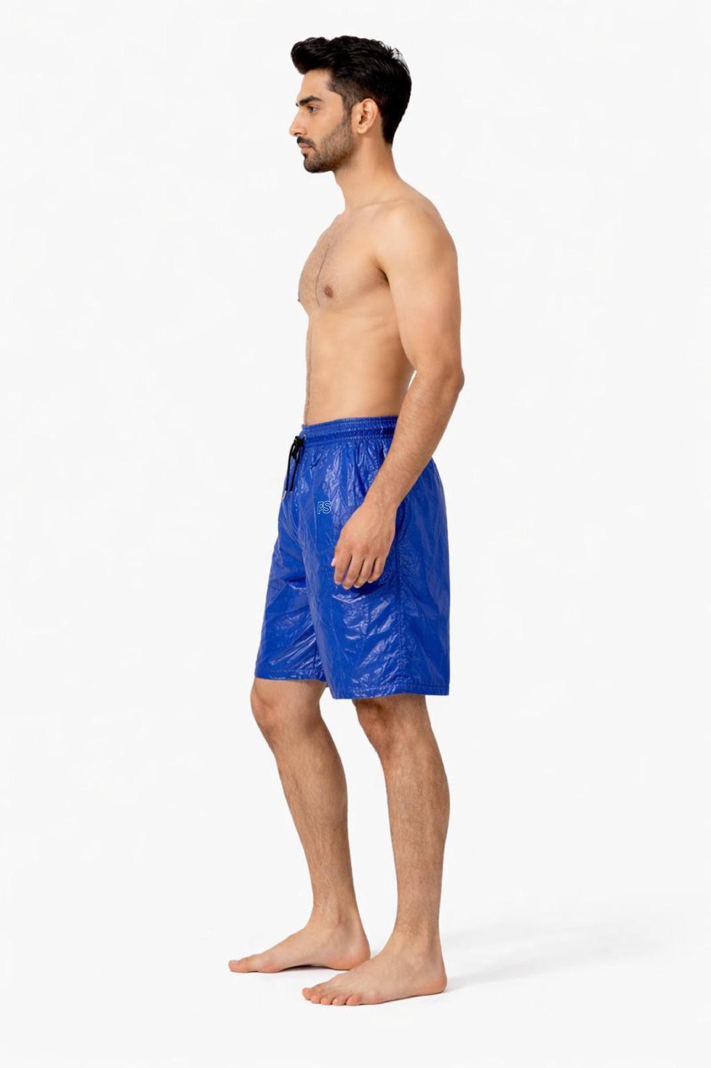 Men’s Royal Blue Shiny Nylon  Shorts