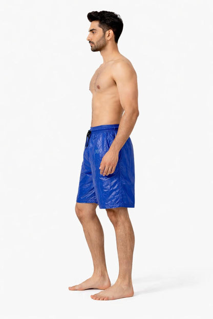 Men’s Royal Blue Shiny Nylon  Shorts