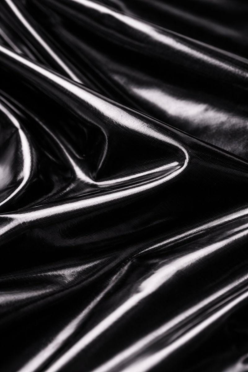Black Shiny PVC Jumpsuit Full Zip Hooded Style
