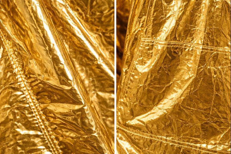 Gold Shiny Nylon Poncho  Lightweight Metallic Finish
