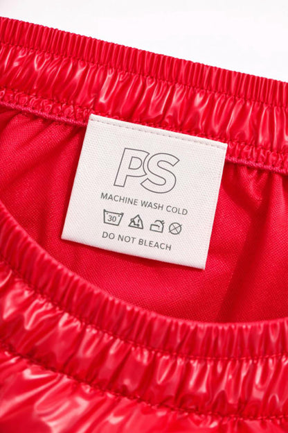 Men’s Glossy Red  Puffer Briefs