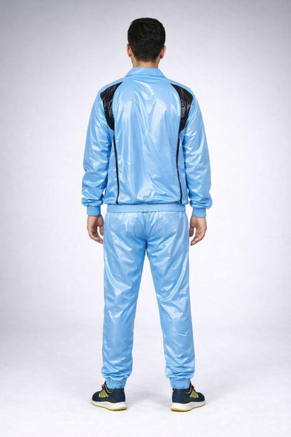 Sky Blue  Shiny Nylon Rain Suit Set