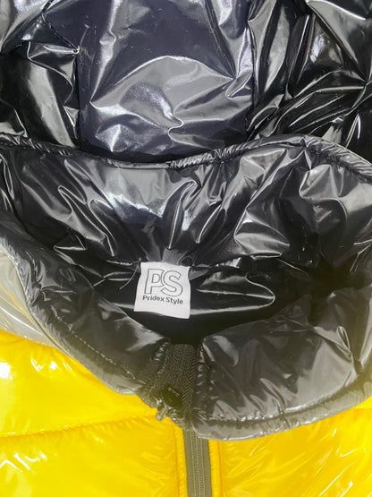 Black Multicolor Shiny Nylon Puffer Snowsuit