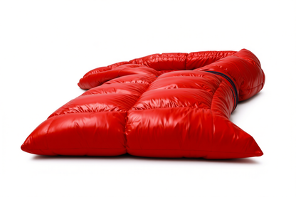 Red Shiny Nylon Sleeping Bag Glossy Mummy Style Lightweight Sleeping Bag