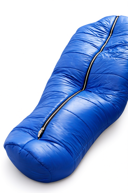 Royal Blue Shiny Nylon Sleeping Bag  Lightweight Waterproof